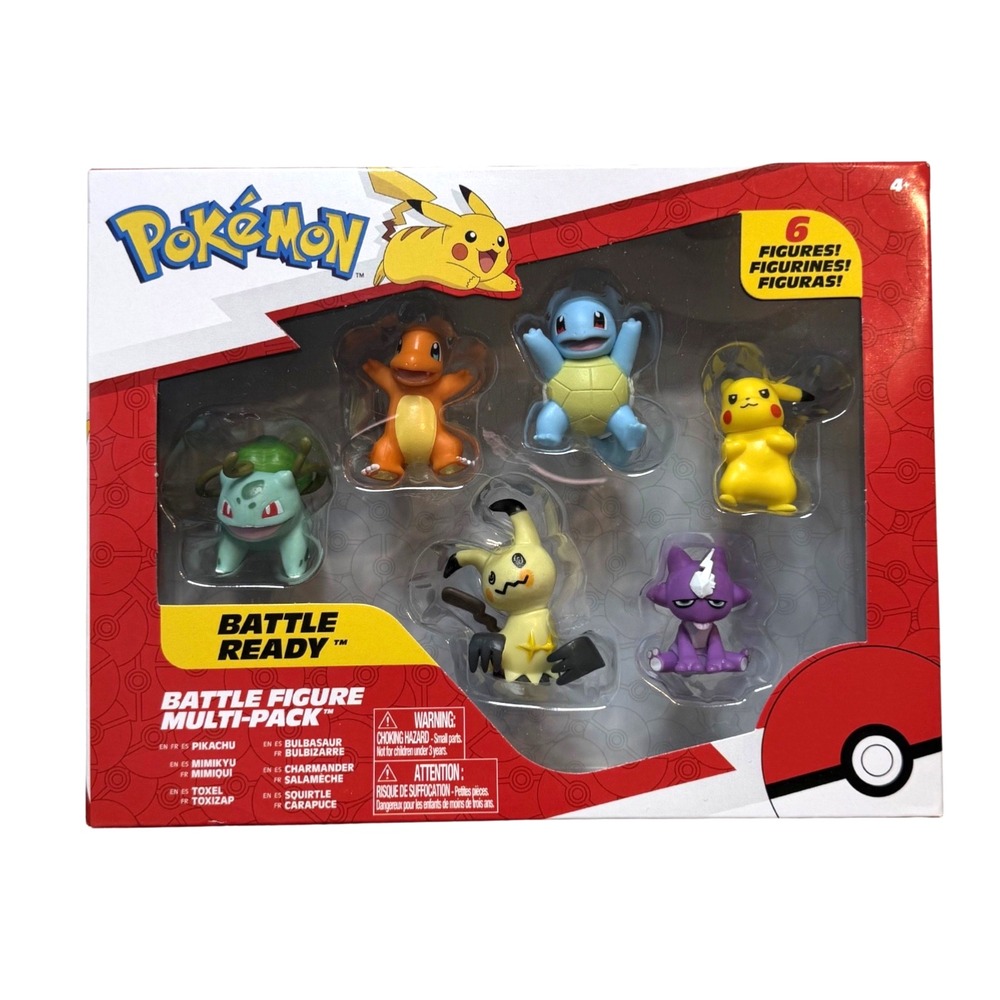 Pokemon Battle Figure Multi Pack 6 Figures Pikachu Charmander Squirtle NEW